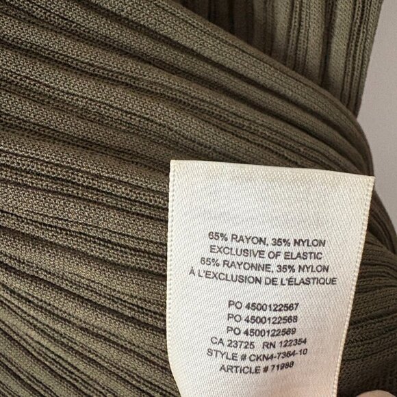 Aritzia Wilfred Zeta Ribbed Midi Skirt with Slit Olive Green Size Small - Picture 9 of 9
